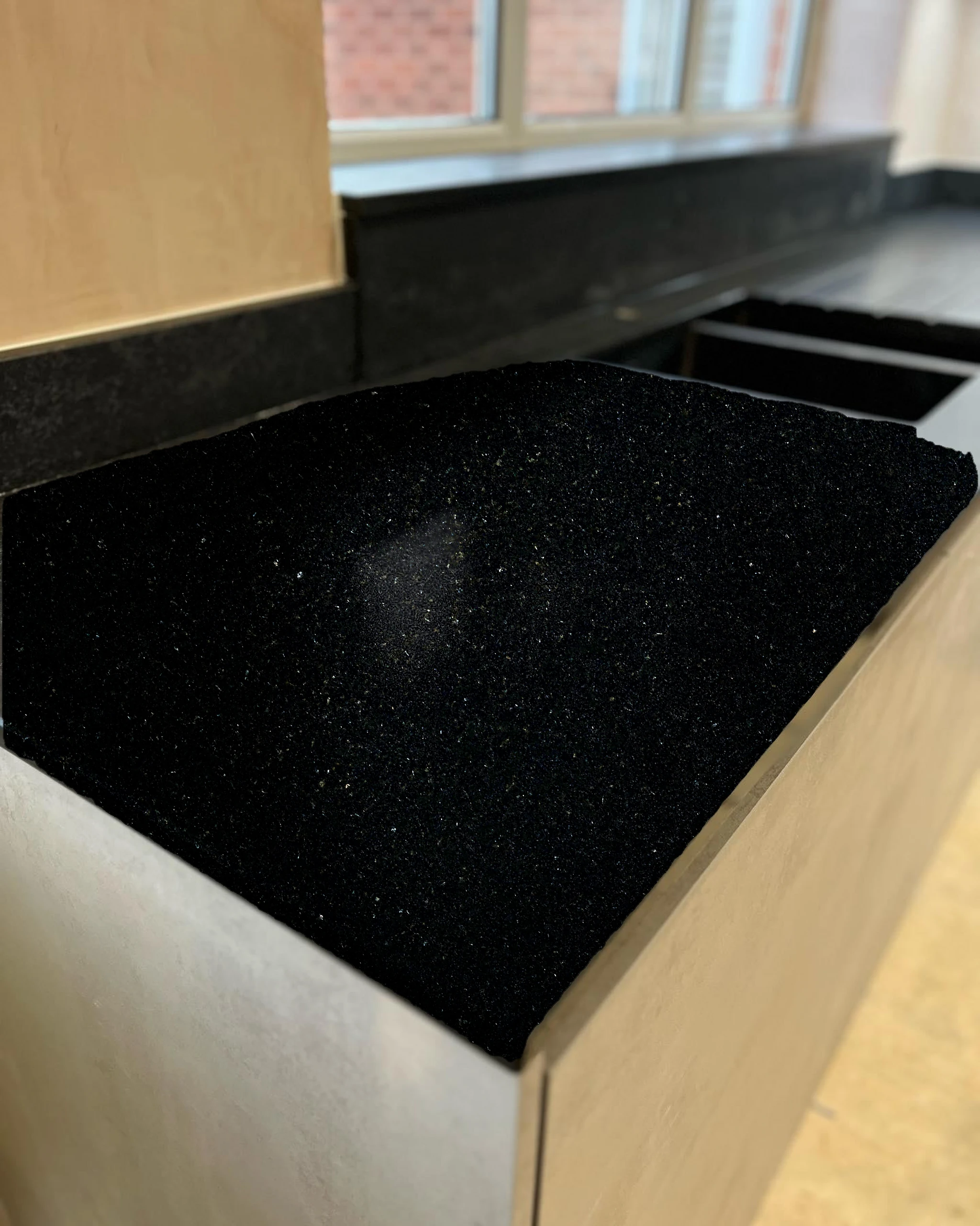 Dark worktop edge detail