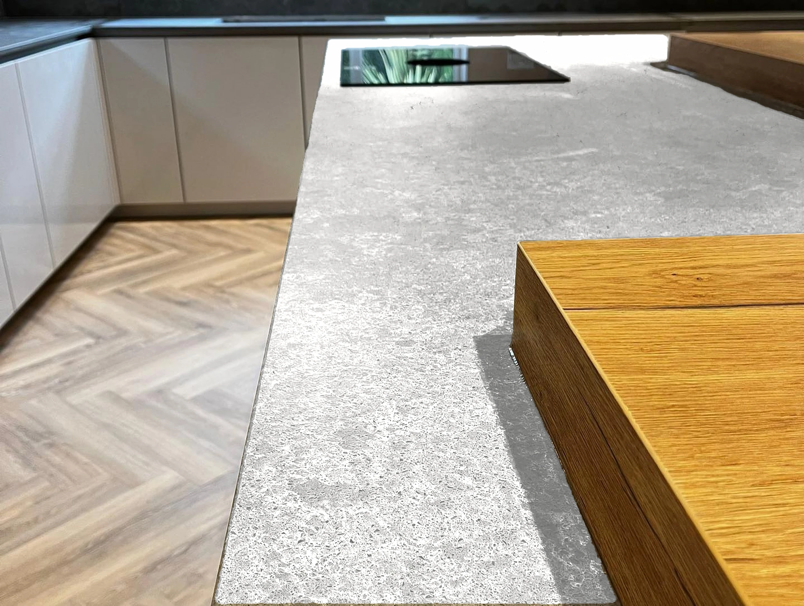 Grey stone worktop detail